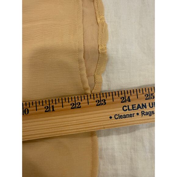 Ms Sioni Long Sleeve Pleated Button Down Silk Shirt Beige Women's Size Medium - Picture 10 of 10